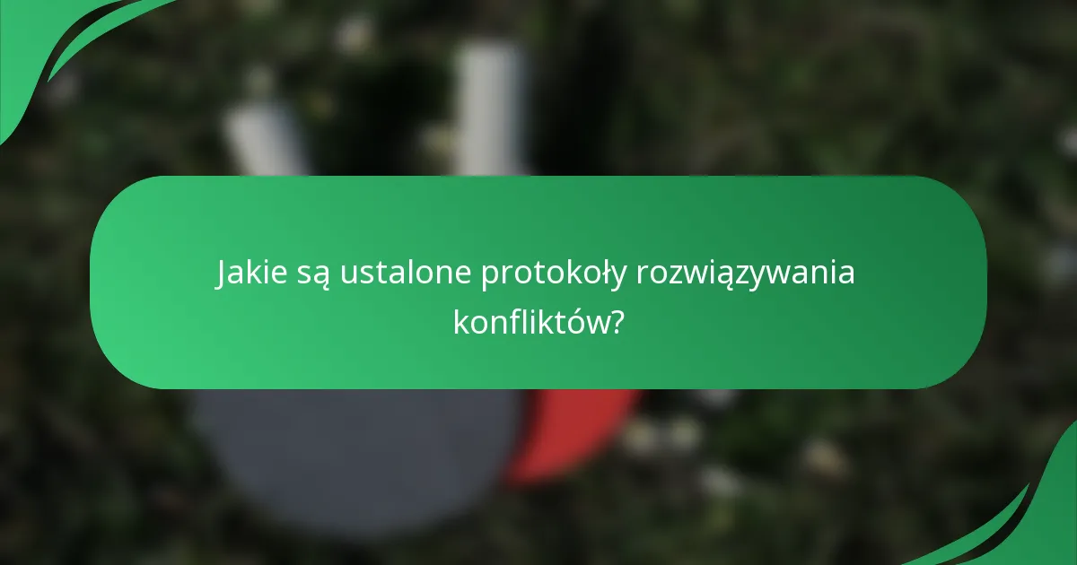 Jakie są ustalone protokoły rozwiązywania konfliktów?