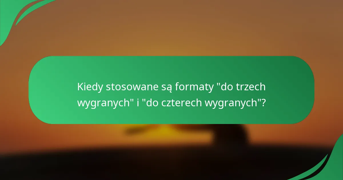 Kiedy stosowane są formaty 